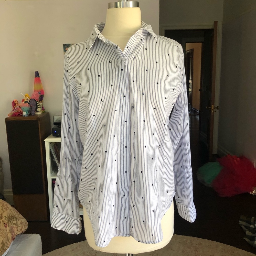 Rails blue and white striped longsleeve button up